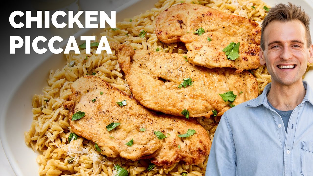 Chicken Piccata with Creamy Orzo | Tastes like a restaurant-worthy dish with so much less work!