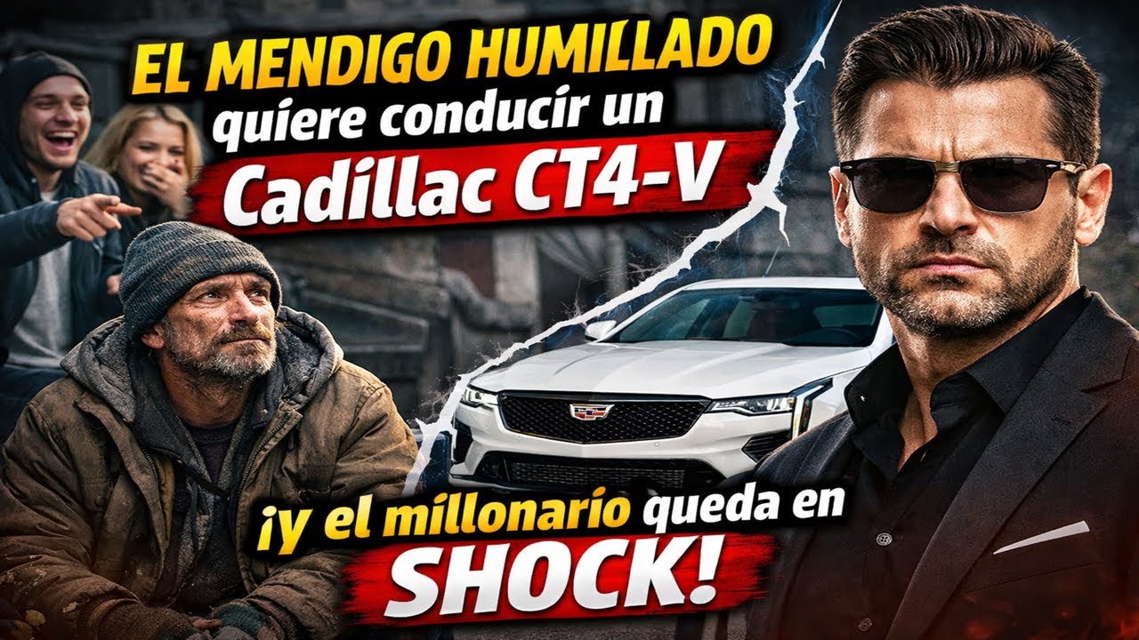 El mendigo humillado quiere conducir un Cadillac CT4 V y el millonario queda en shock