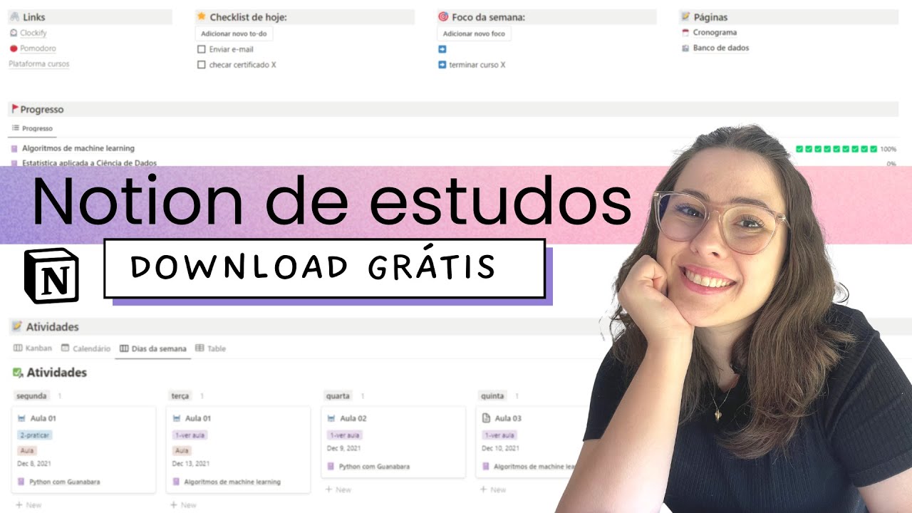 Notion de ESTUDOS - Como organizar tarefas, cursos, projetos (com template!) | BÁSICO AO AVANÇADO