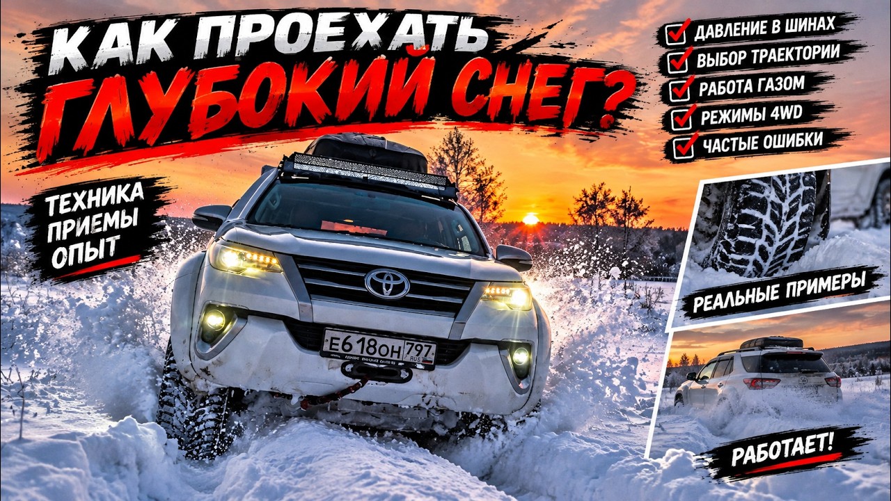 Toyota fortuner / Тойота Фортунер в глубоком снегу