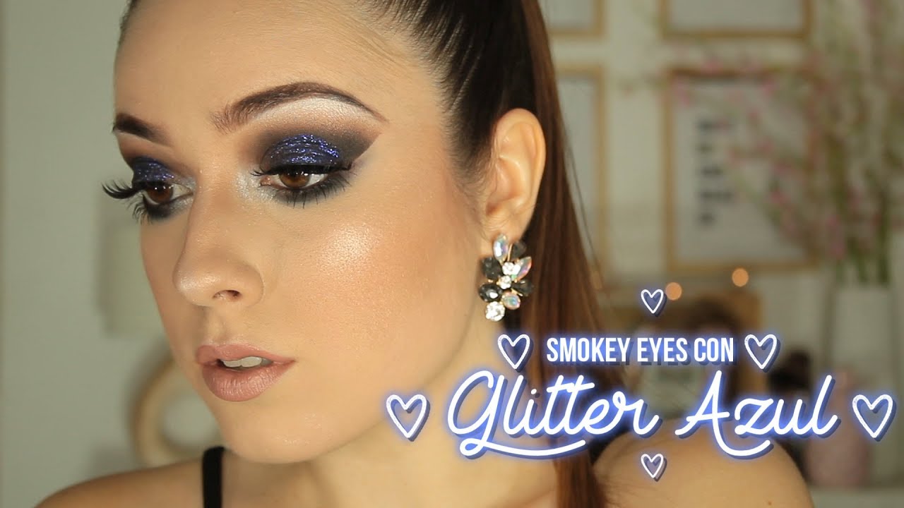 SMOKEY EYES CON GLITTER AZUL 💙 | MONILLACA