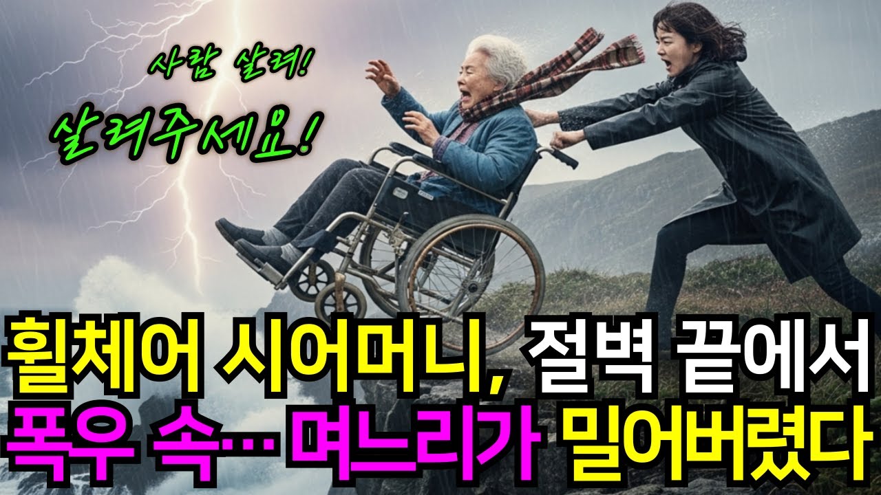 놀러 가자더니… 부산 바닷가 폭우 속으로 휠체어 시어머니를 며느리가 밀어버렸다