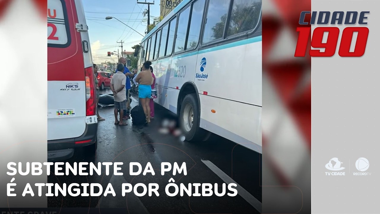 Subtenente da PM perde controle da moto a caminho do trabalho e é atingida por ônibus |  Cidade 190