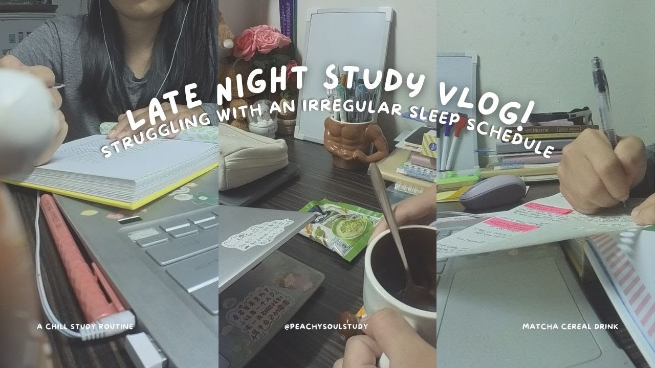 LATE NIGHT STUDY VLOG! Trying to Be Productive, Midnight Study Motivation, Irregular Sleep Schedule