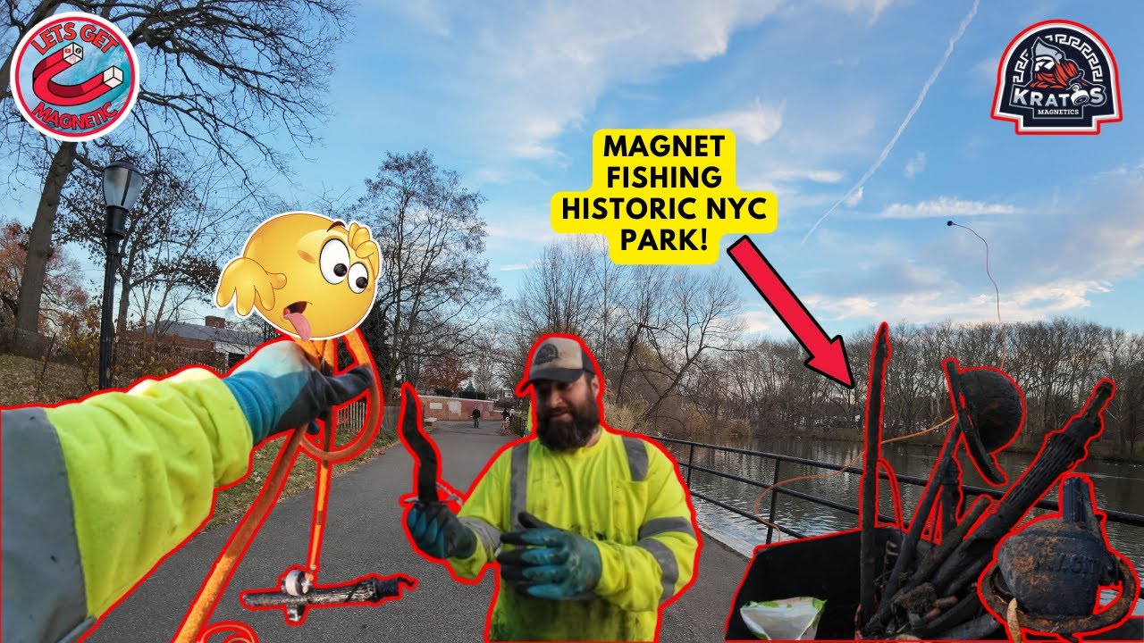 Unearthed Ridiculous Treasure Magnet Fishing This NYC Park!