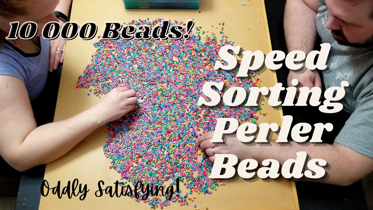 SPEED SORTING 10000 PERLER BEADS!! | Organizing Around the House | Visually Appealing Organization