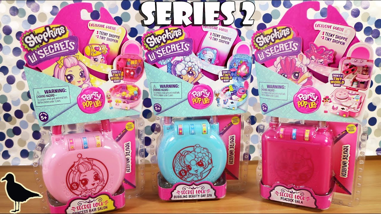Series 2 Shopkins Lil' Secrets Secret Lock Toy Unboxing! Party Pop Ups! | Birdew Reviews