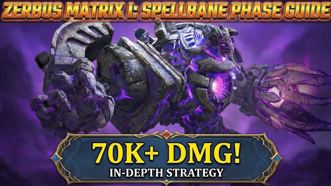 Matrix Spellbane Phase Explained | 100k Damage (Timings, Gear & Units) I Mango WoR