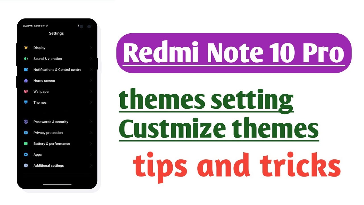 Redmi Note 10 Pro , themes setting Customize themes setting tips and tricks