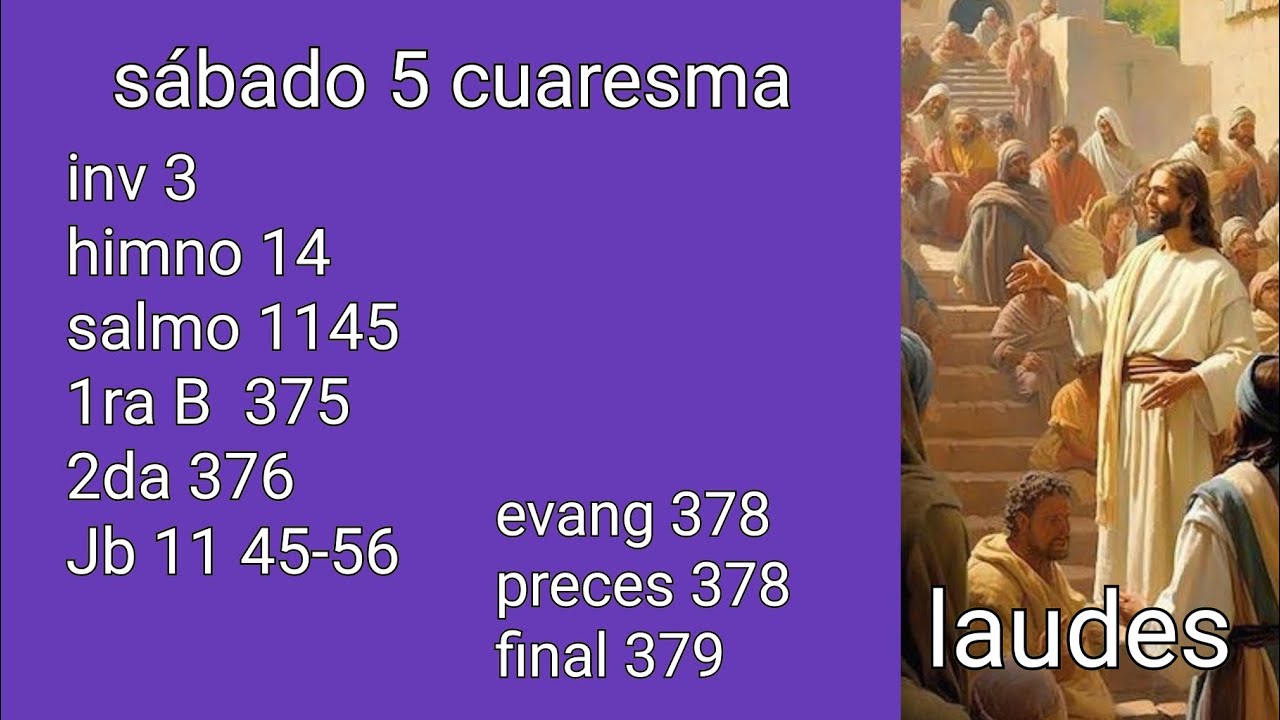 laudes s&aacute;bado 28 marzo 2026. s&aacute;bado 5 cuaresma. 