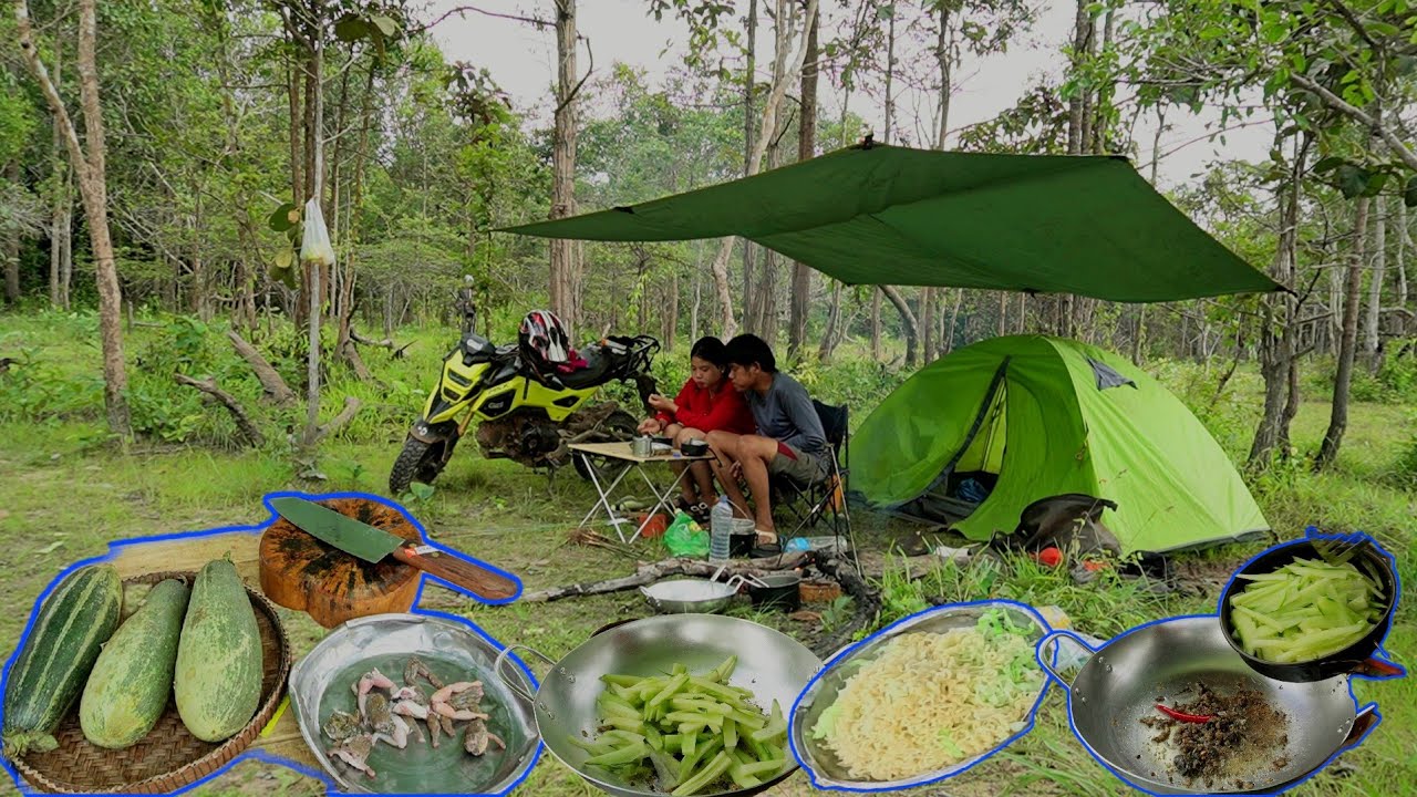 Set up a tent, sleep for a night, cook a meal, tell the story of how I met my fiancé. Ep189