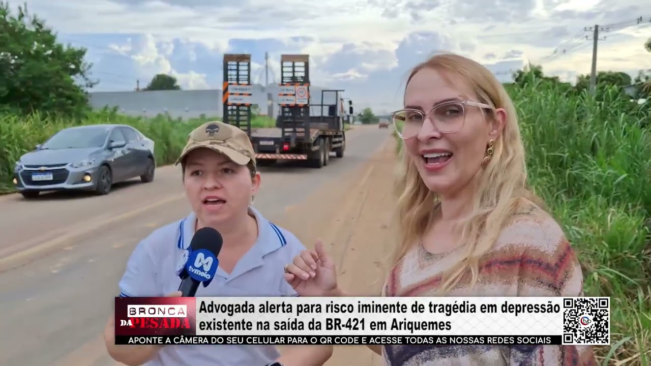 Advogada alerta para risco iminente de tragédia em depressão existente na saída da BR 421 em Ariquem