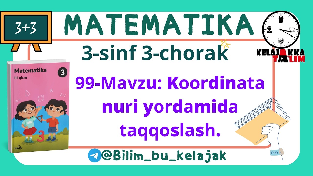 3-sinf Matematika 3-chorak. 99-Mavzu: Koordinata nuri yordamida taqqoslash.