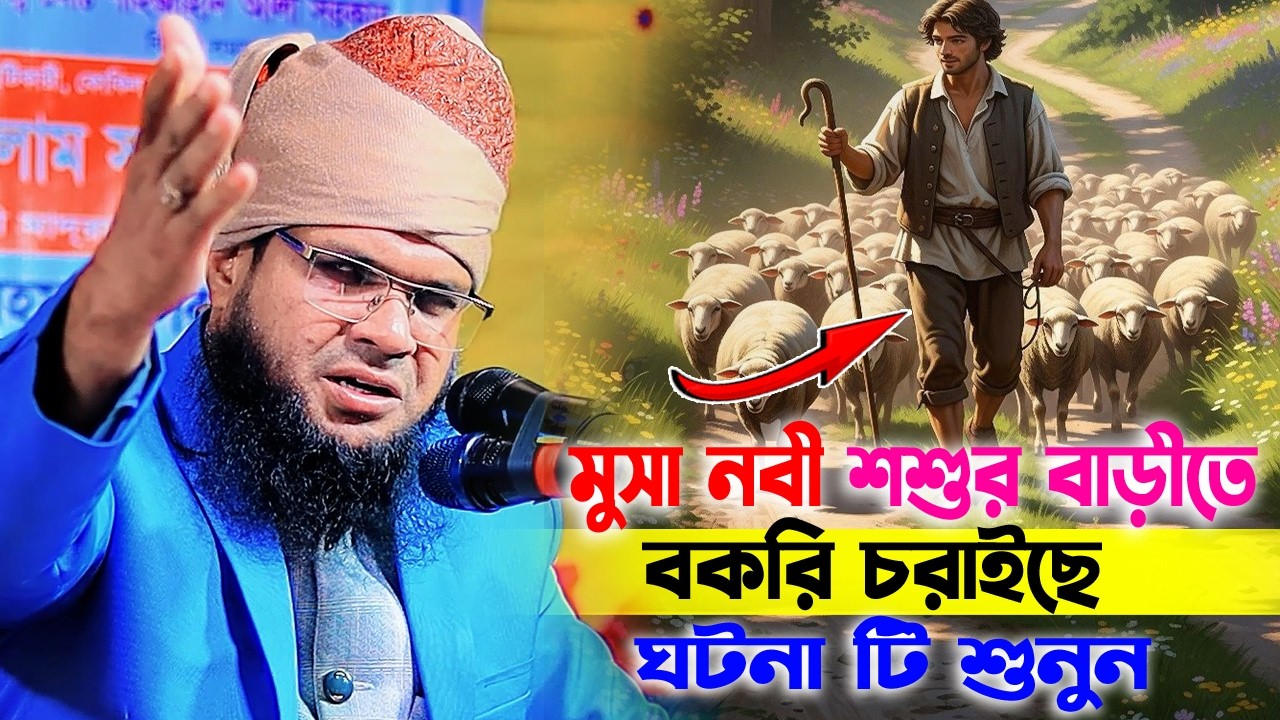 মুসা নবী শশুর বাড়ীতে বকরি চরাইছে। মুফতী মফিদুল ইসলাম সাঈফী 01822128285 Mofidul waz 2026