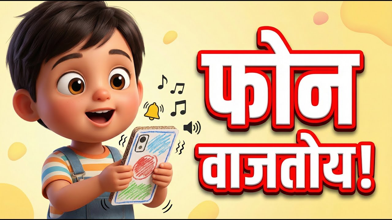 माझा हॅलो-हॅलो फोन 📱 | Marathi Nursery Rhymes | Paper Phone Song for Kids