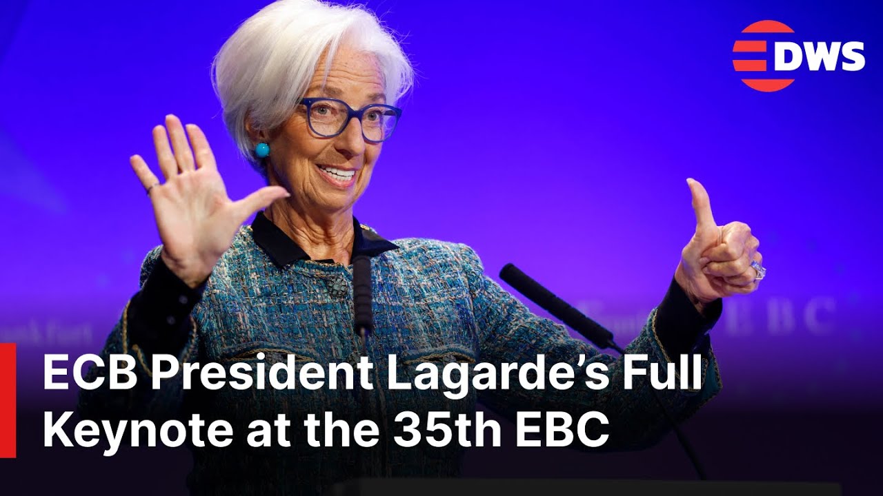 PEŁNE PRZEM&Oacute;WIENIE: Prezes EBC Christine Lagarde wygłasza przem&oacute;wienie otwierające 35. Kongres Ba...