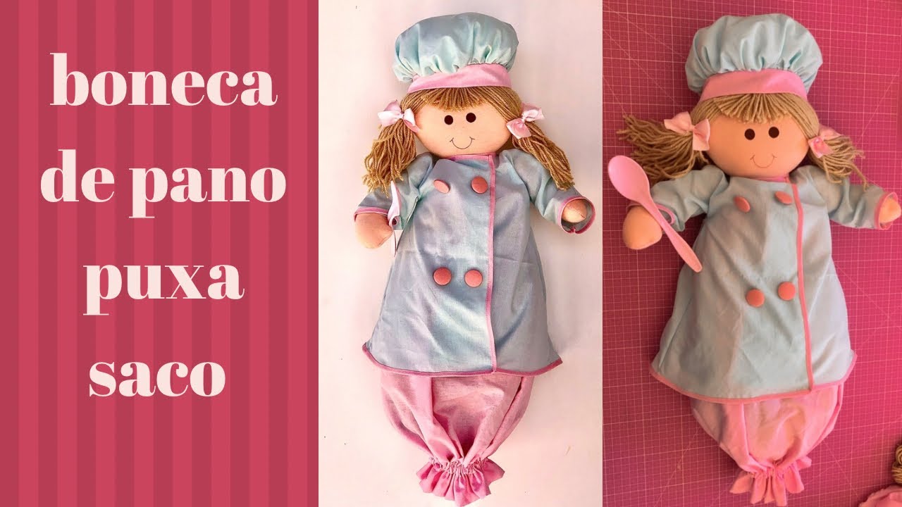 COMO FAZER BONECA DE PANO PUXA SACO para o dia das mães.