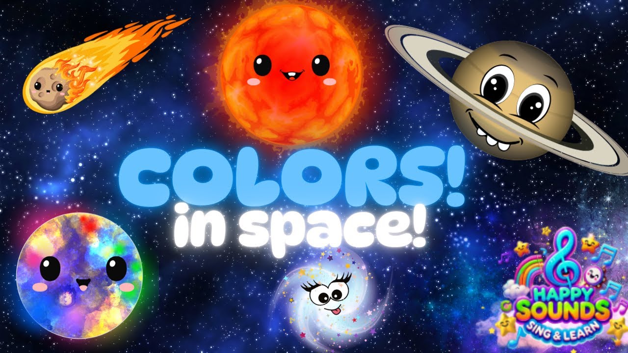 COLORS in SPACE song for kids 🚀 Best learning about space and colors song! HAPPY SOUNDS ♫