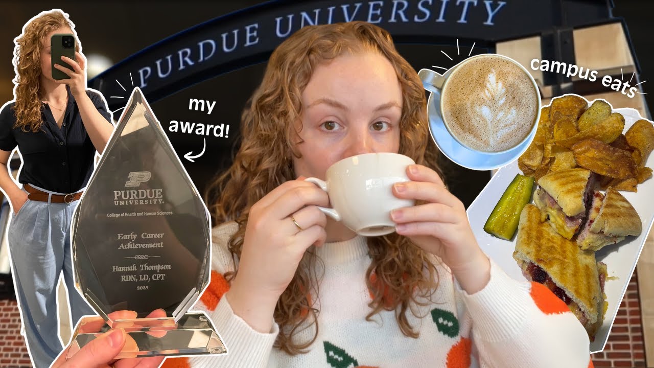 I won an award! 🏆 DIETITIAN VLOG (visiting Purdue, new restaurants, taking a hot yoga class)
