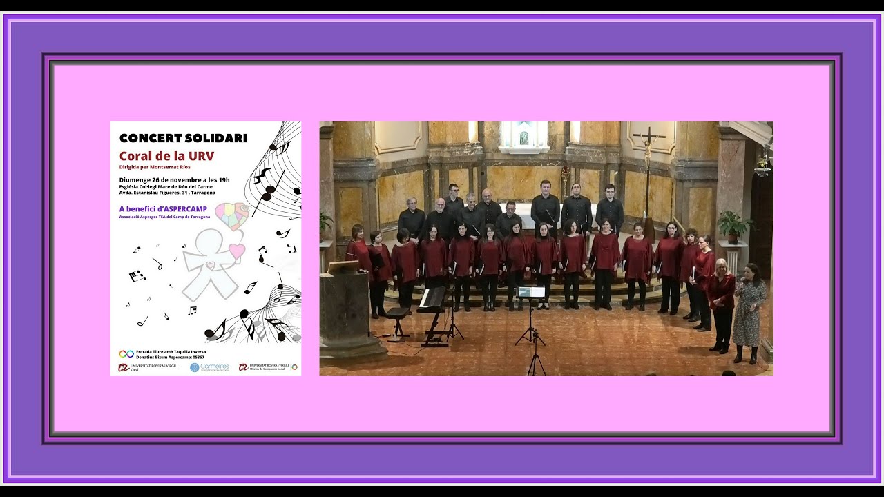 Concert Solidari de la Coral URV de Tarragona a benefici ASPERCAMP. 26 11 2023