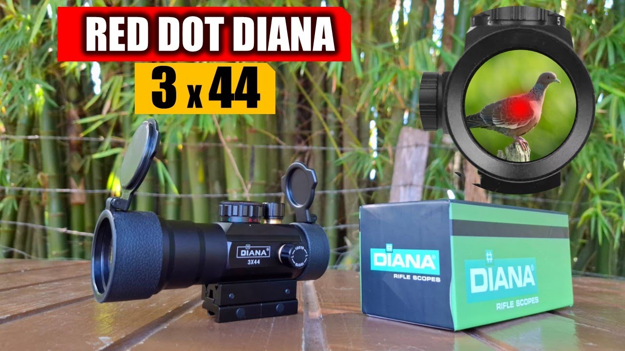 RED DOT DIANA 3x44 PEGA A FRUTA VOANDO!🤪