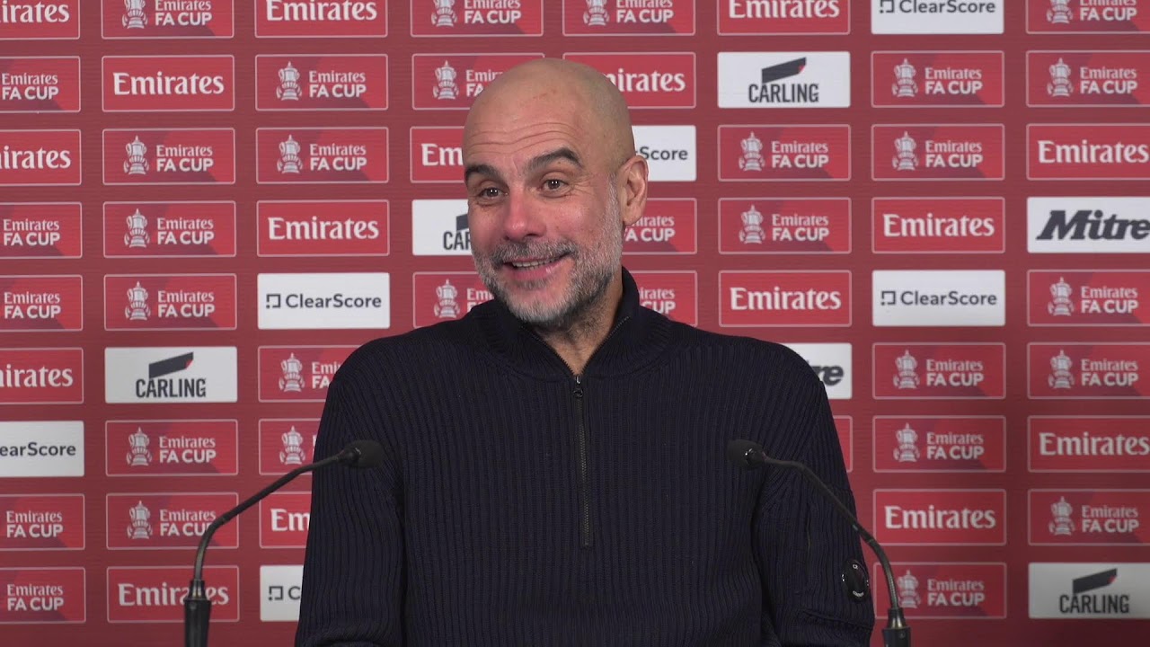 Live || Guardiola and Robinson react to Manchester City 2 - 0 Salford City