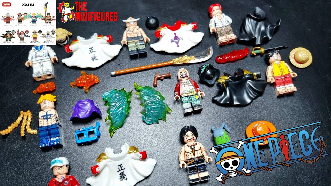 New Unofficial Lego One Piece Minifigures By XINH X0353 | Edward Newgate | Shanks | Sakazuki | Luffy