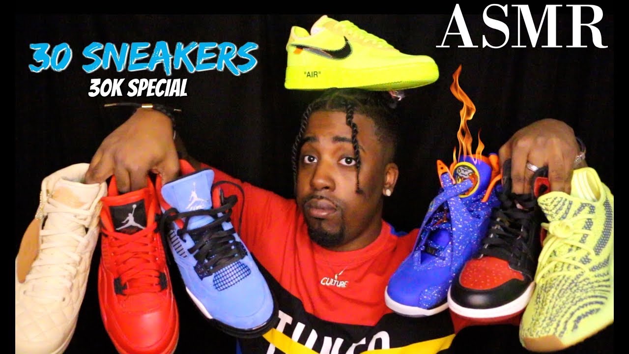 ASMR | Tapping & Scratching on 30 Sneakers In 10 Minutes (30K SPECIAL!!)