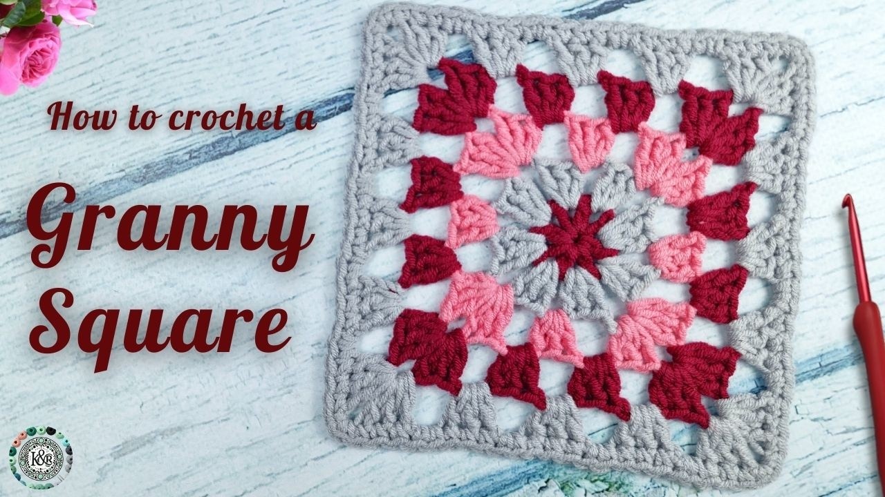 Easy Granny Square with Flower 🌸 Beginner Friendly | Crochet Step by Step Tutorial