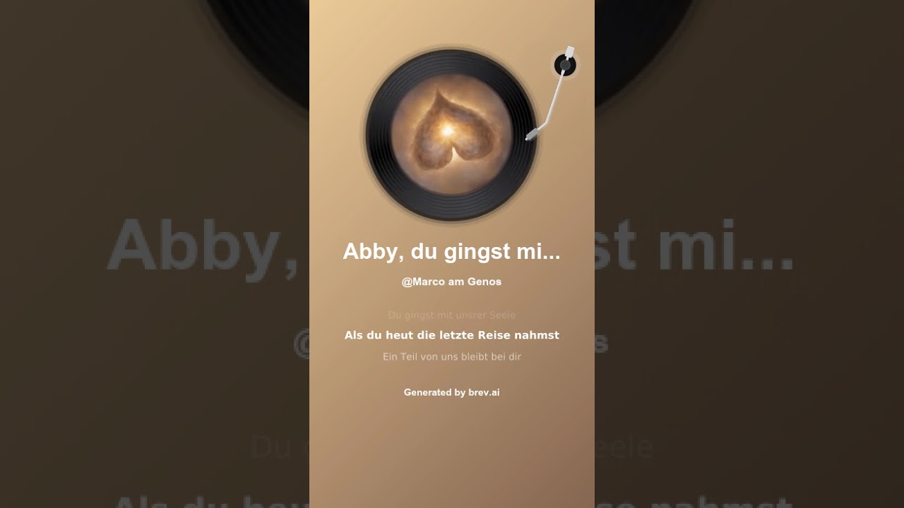 Abby, du gingst mit unsrer Seele