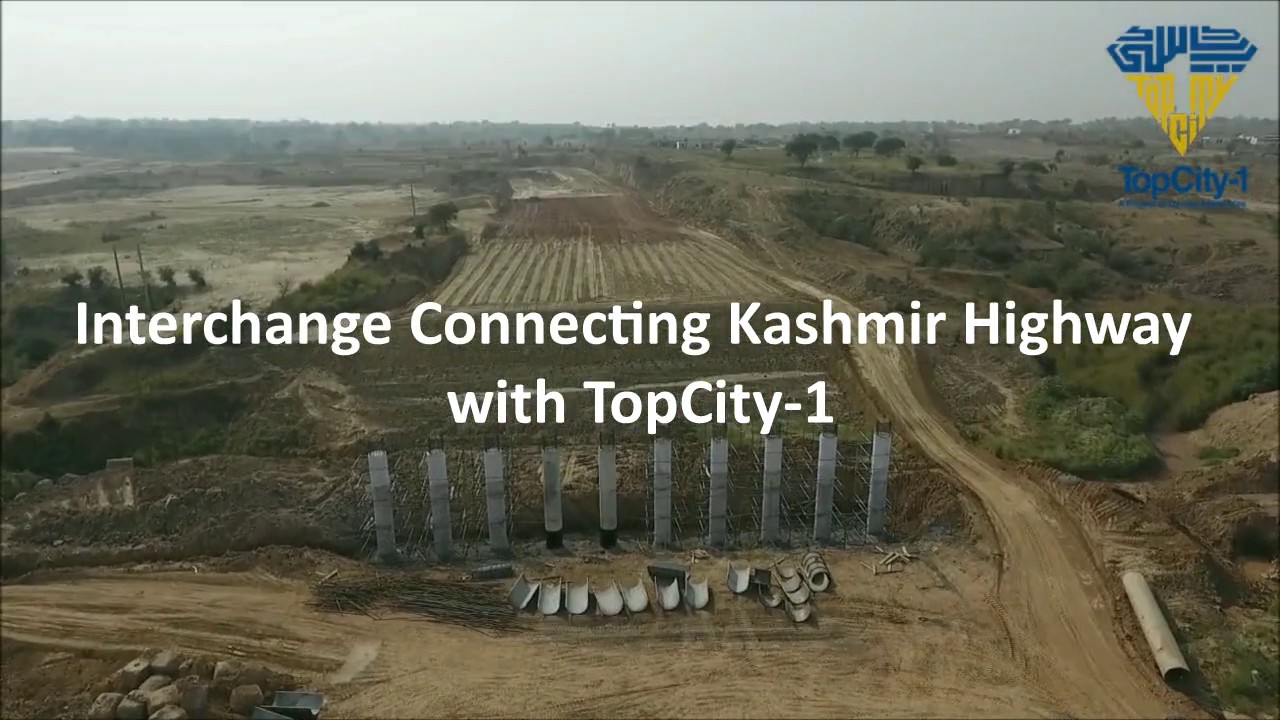 Kashmir Highway & Topcity-1 Interchange heading to New Islamabad International Airport (NIIA).