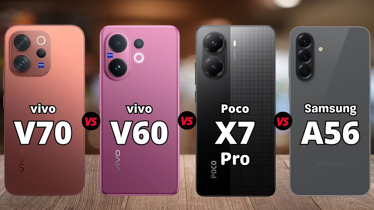 vivo V70 vs vivo V60 vs Poco X7 Pro vs Samsung A56