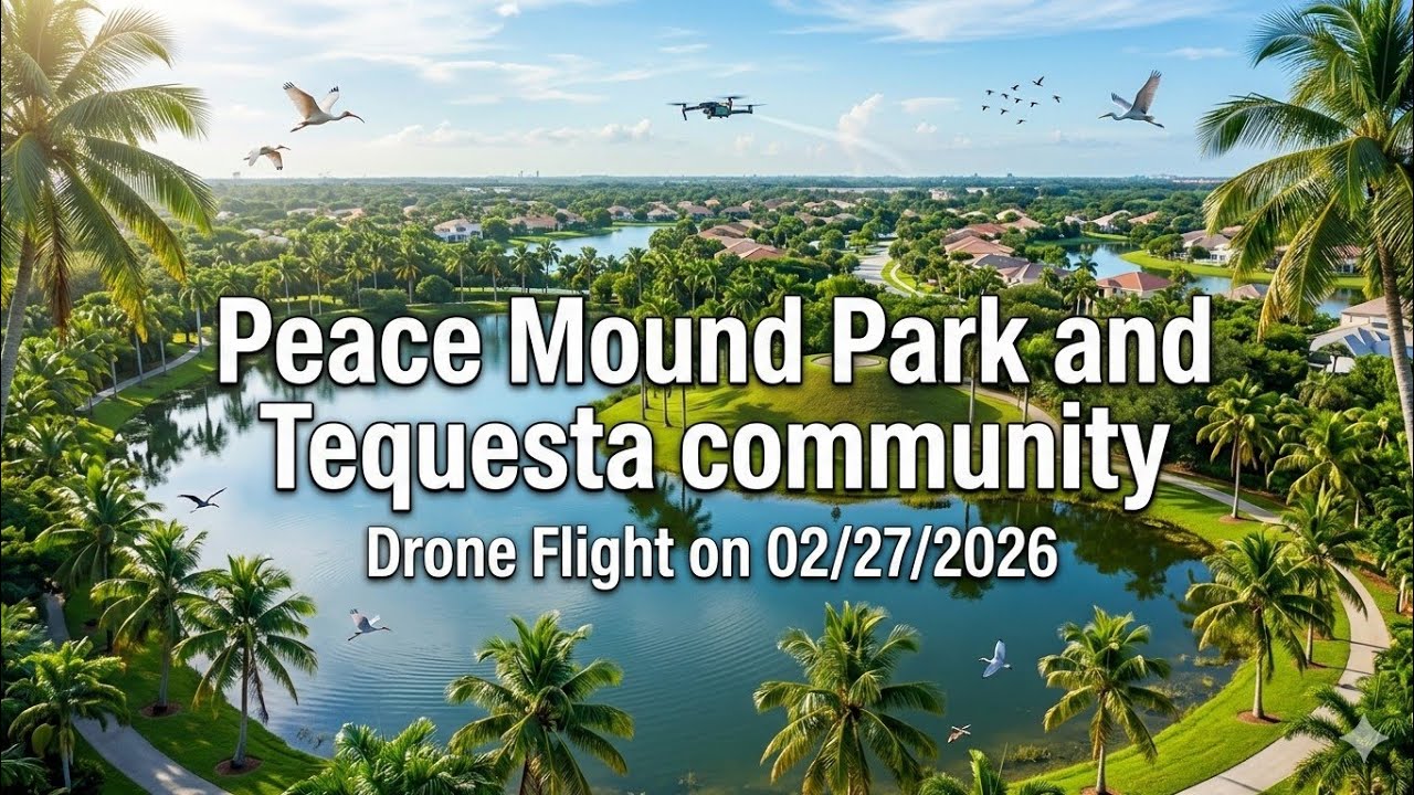 Weston Florida, Peace Mound Park and the Tequesta community. Drone flight on 02/27/2026