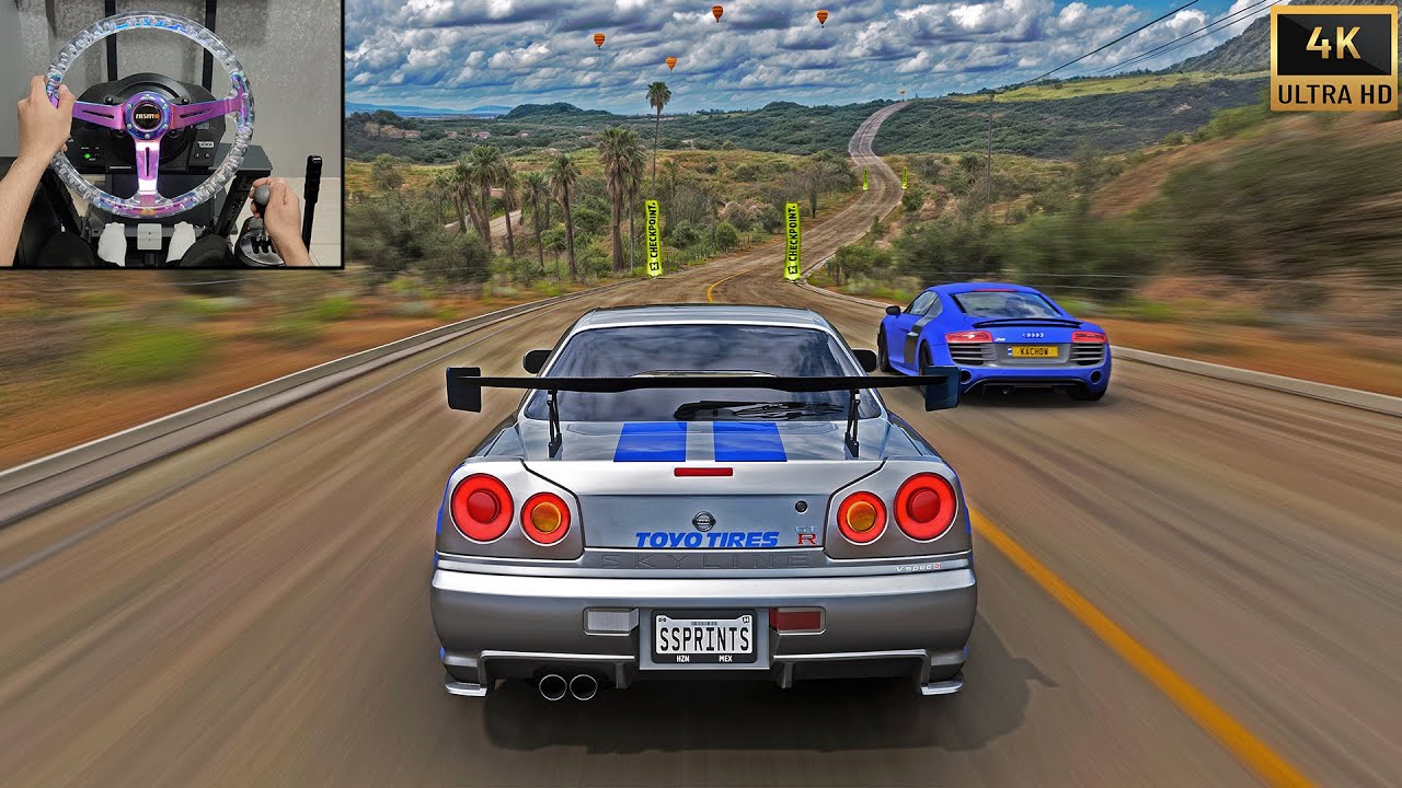 1260HP Nissan Skyline GTR R34 VS Supercars | Forza Horizon 5 Steering Wheel Gameplay