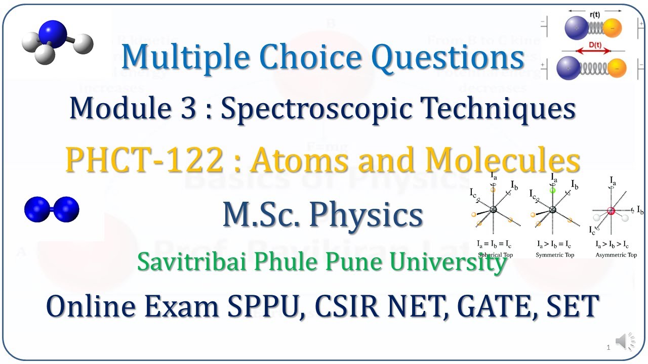 MCQ Module 3 Molecular Spectroscopy Techniques MSc Physics Course Atoms & Molecules Online Exam SPPU