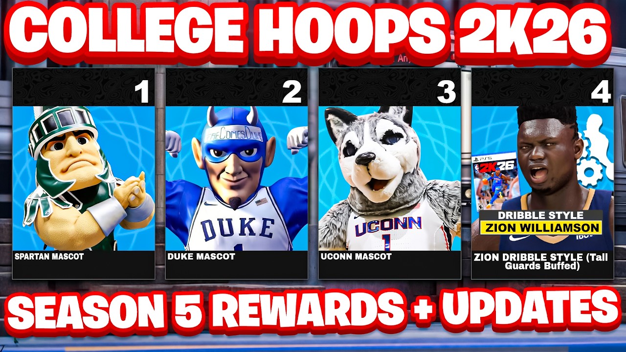 SEASON 5 BUFFED TALL GUARDS & CENTERS! ALL SEASON 5 NBA2K26 REWARDS | college basketball DLC!