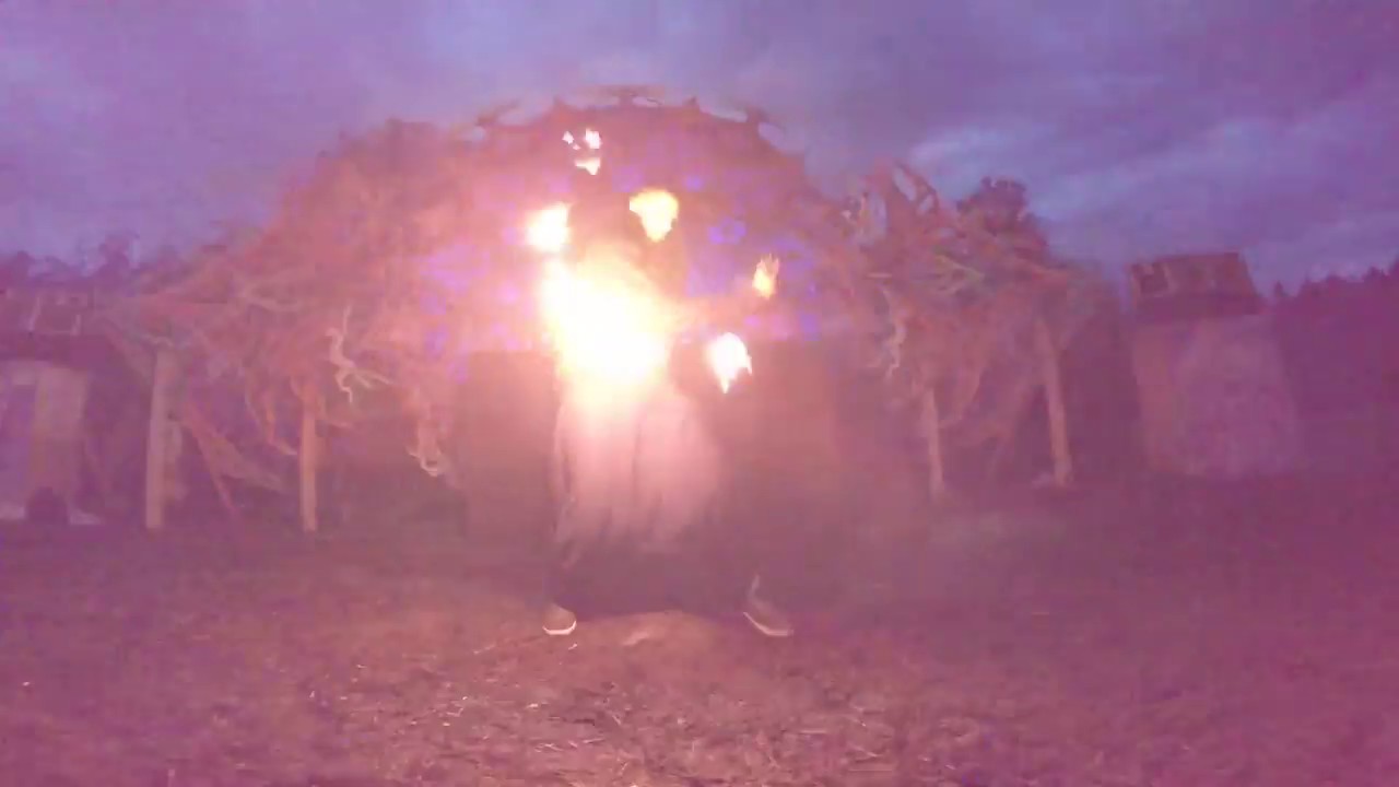 Max Lenfer fire poi improvisation Abstraction psytrance festival 2017