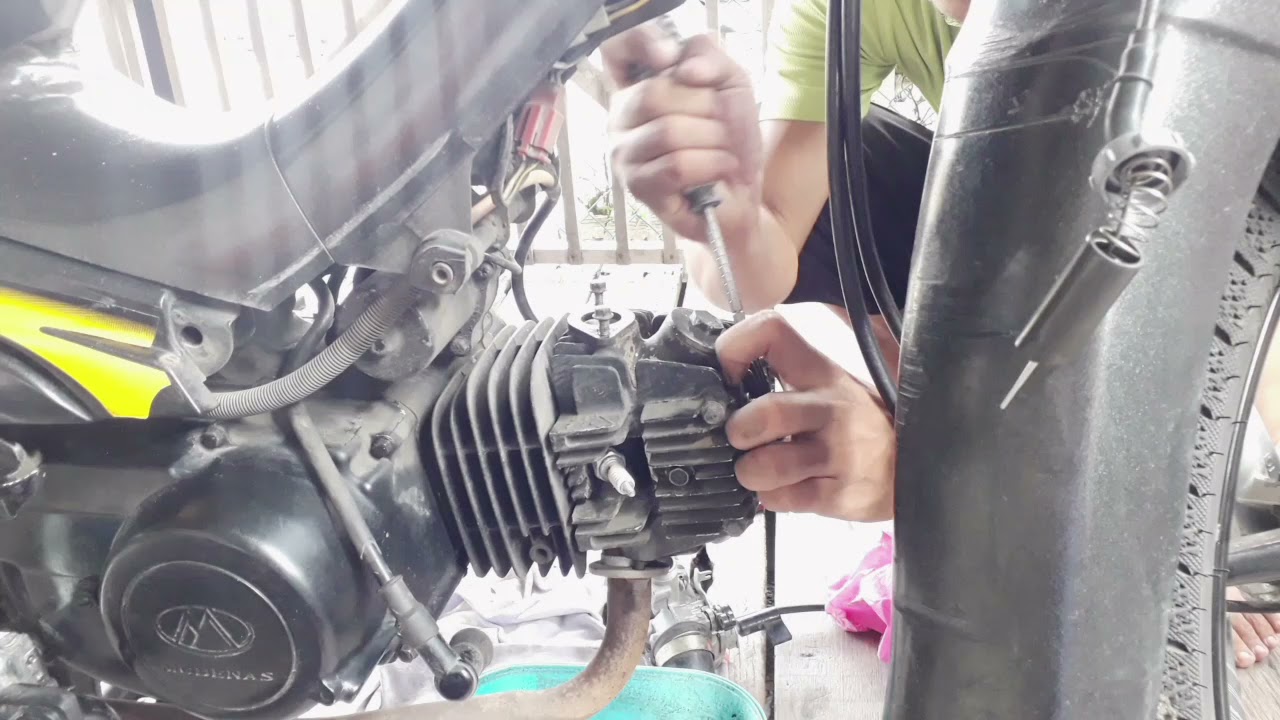 Buka head dan block cylinder Kriss100 ex5 Sym e-bonus wave100(Top overhoul)