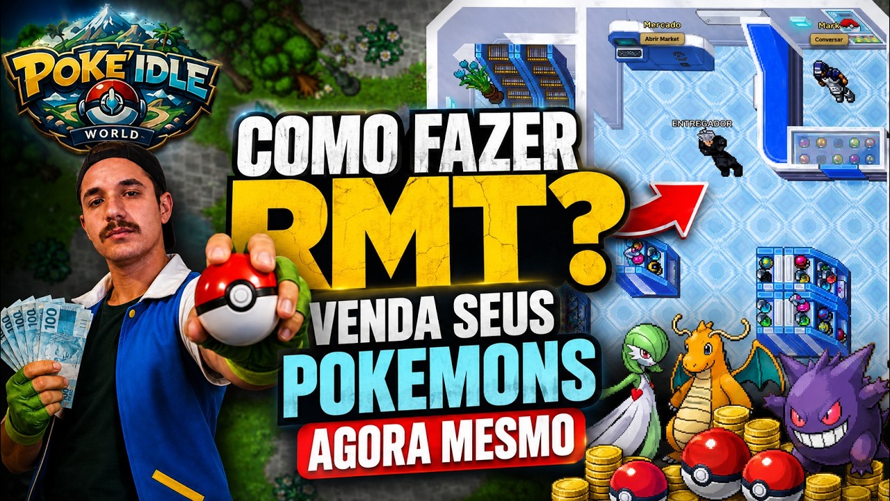 COMO FAZER RMT? VENDA SEUS POKEMONS AGORA MESMO CAPTURADOS NO POKE IDLE WORLD POR DINHEIRO REAL