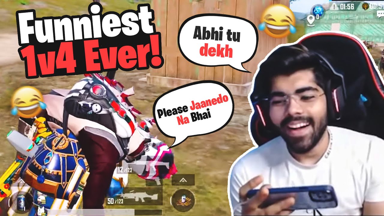 Funniest 1v4 Ever!🔥🤣 (BGMI Funny Moments)