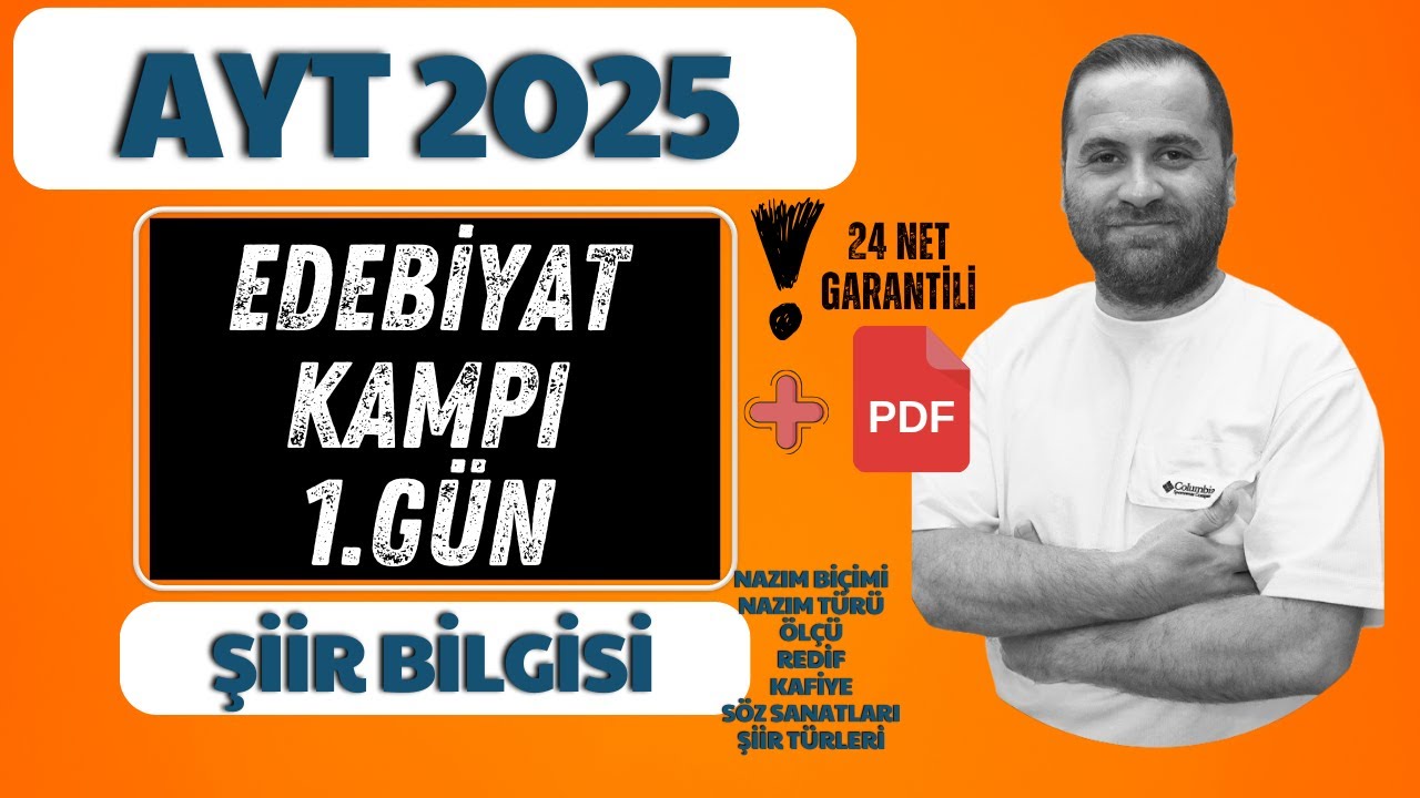 ŞİİR ÜNİTESİ - Söz Sanatları - Redif - Kafiye - Şiir Türleri/ 12 Günde Ayt Edebiyat Kampı /📌 1. GÜN