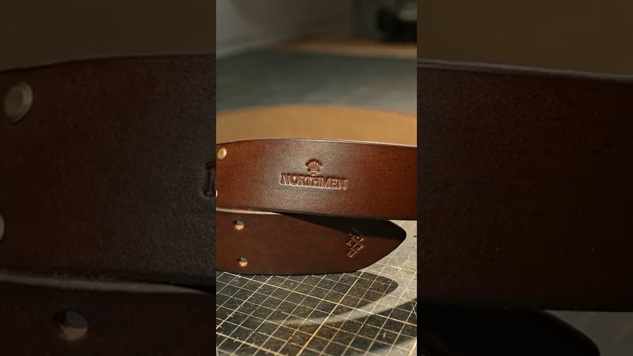 Crafting Double Tongue Leather Belt #satisfying #handmade #howto