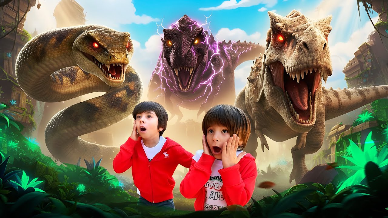 TITANOBOA, INDOMINUS REX y T-REX Oscuro: &iexcl;Las Aventuras de Dani y Evan!
