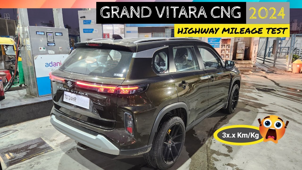 New Car *1 Kg MILEAGE TEST* Honest Grand Vitara Cng 2024 Highway Mileage with AC On