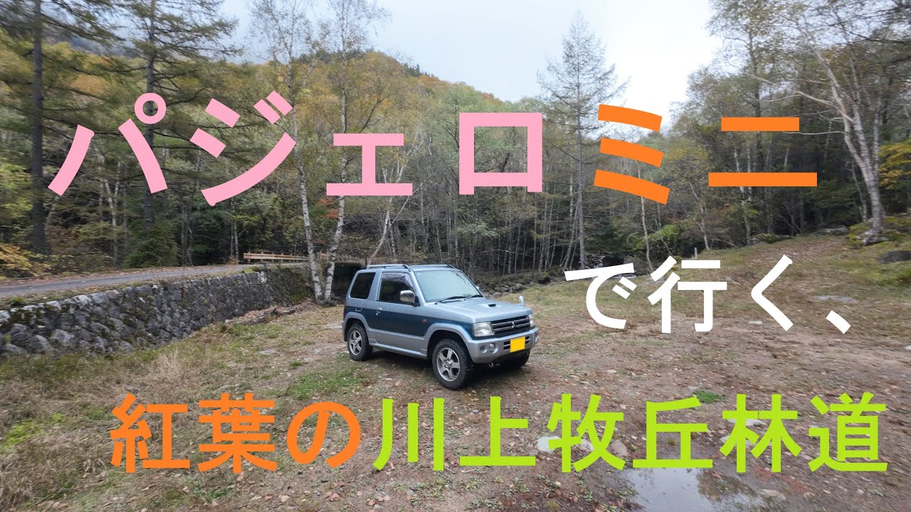 【長野　林道】紅葉の川上牧丘林道　パジェロミニ（H58A）　山梨～大弛峠～長野