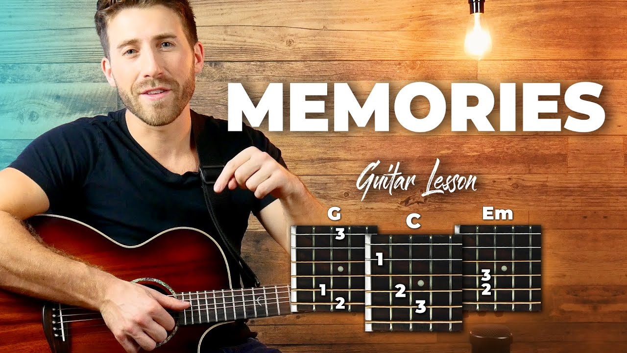Memories - Maroon 5 Guitar Tutorial (Lesson) For Beginners // Easy Chords