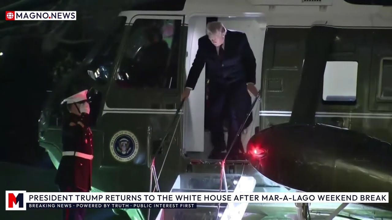 🇺🇸 Donald Trump Returns to The White House after Weekend Break at Mar-a-Lago in Palm Beach, Florida