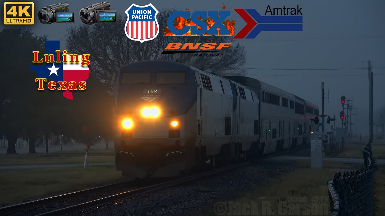 [4K 60fps] Railfanning Luling TX Overnight, 1/8 - 1/9/22 Feat UP, BNSF, Amtrak + more