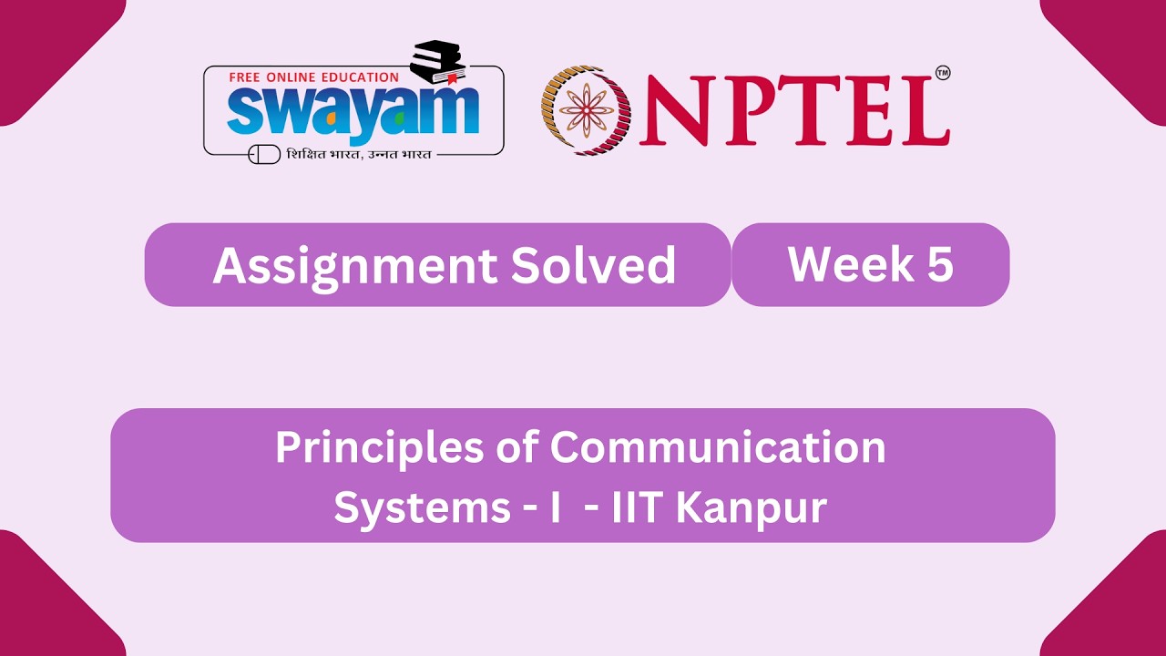 Principles of Communication Systems - I Week 5 | NPTEL ANSWERS 2026 #nptel2026 #myswayam #nptel