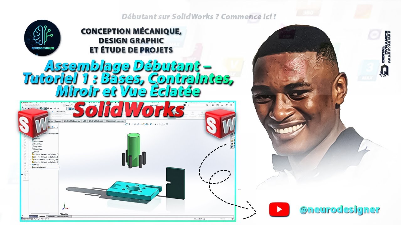 SolidWorks Assemblage D&eacute;butant &ndash;1 : Bases, Contraintes, Miroirs et Vues &eacute;clat&eacute;es